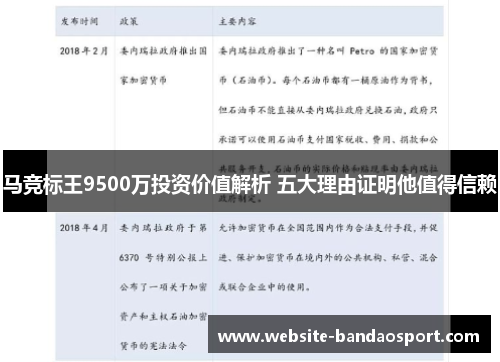 马竞标王9500万投资价值解析 五大理由证明他值得信赖